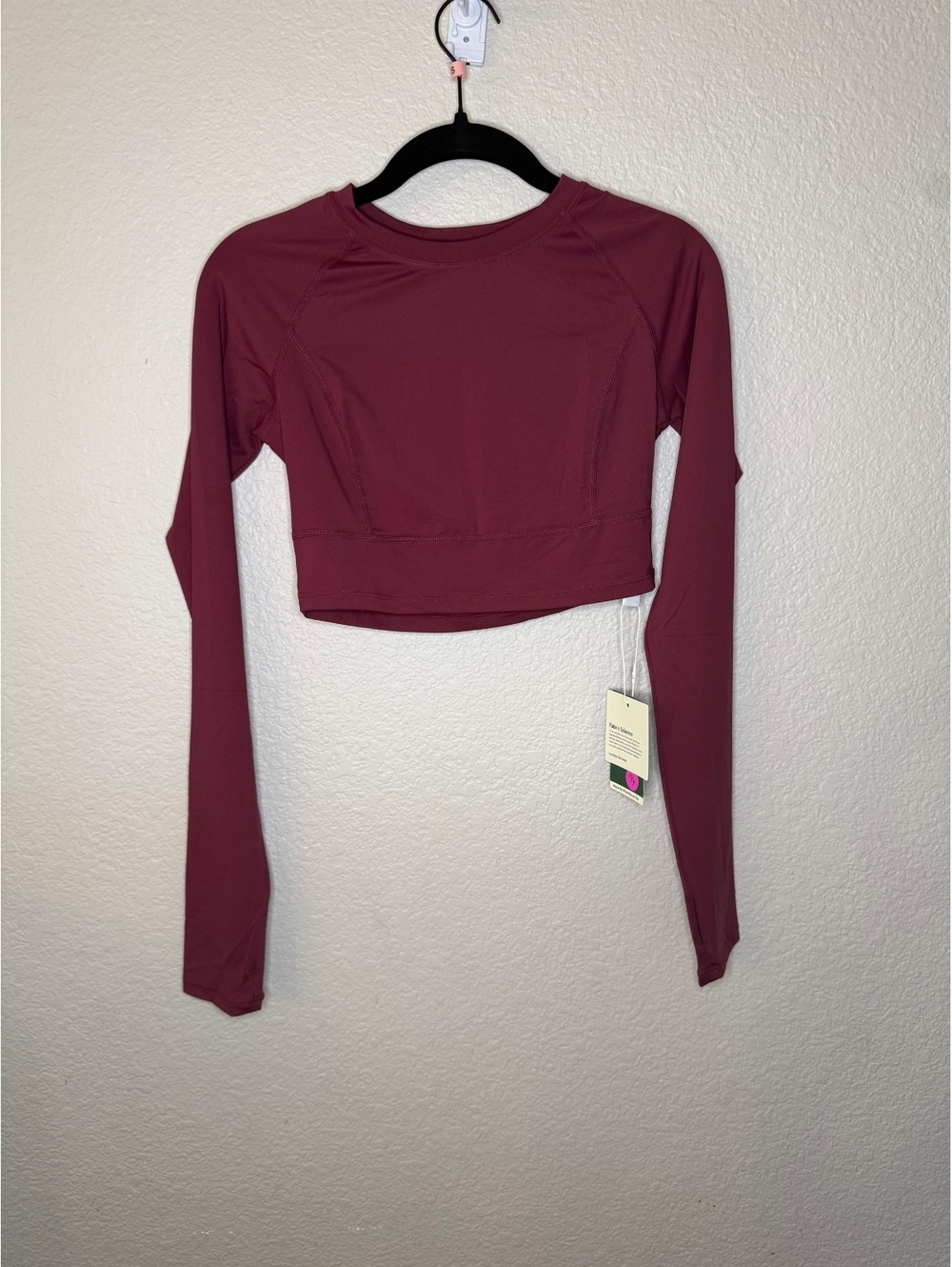 Halara Small Burgundy Long Sleeve Crop Top